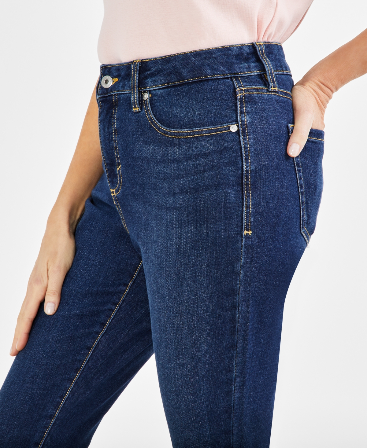 Style & Co Petite Mid-Rise Curvy-Fit Skinny Jeans, Created for Macy's