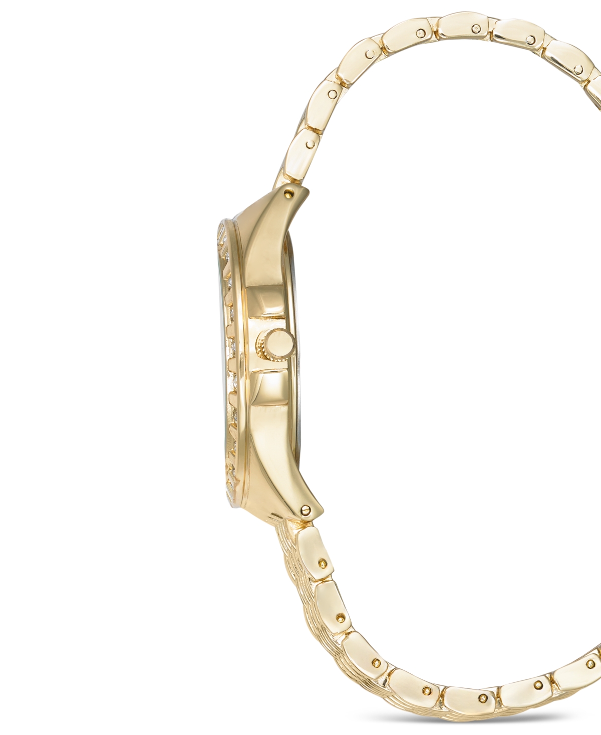 Shop Inc International Concepts Women's Crystal Gold-tone Bracelet Watch 33mm, Created For Macy's