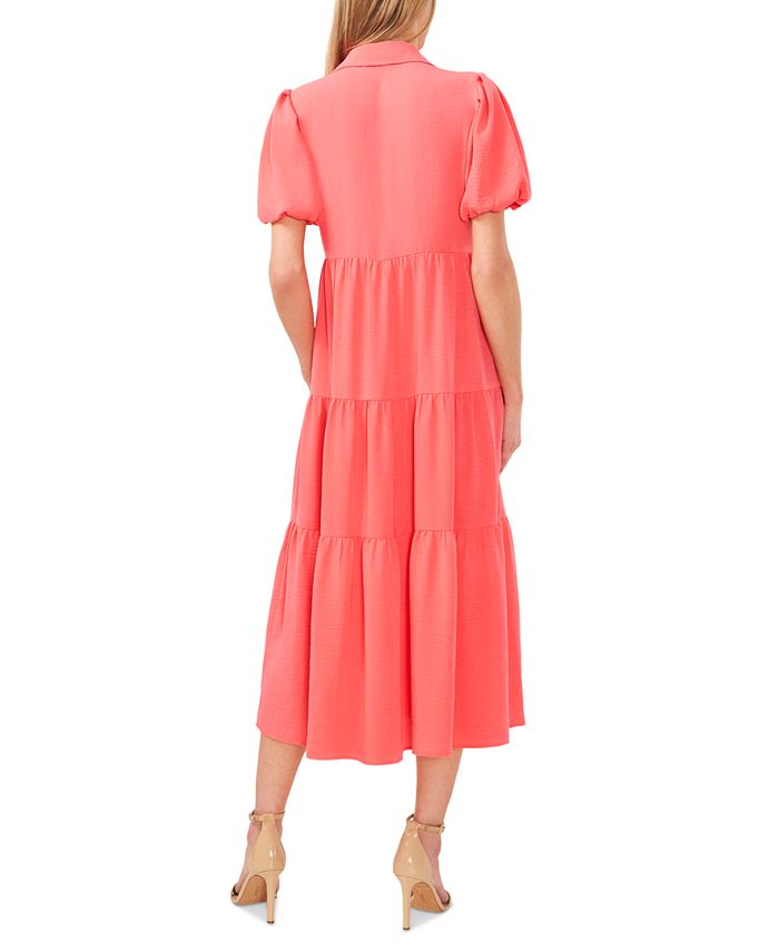 LIOR Women's Collared Short Sleeve Cotton Dress In Diamon Print -