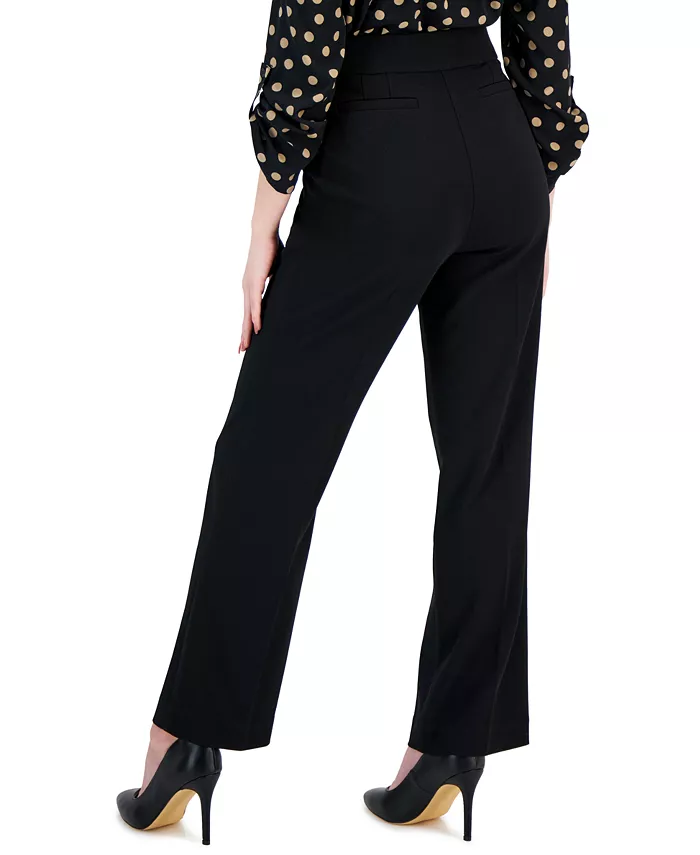 AK Anne Klein Plus Size Pull-On Mid-Rise Straight-Leg Pants - thumbnail 2
