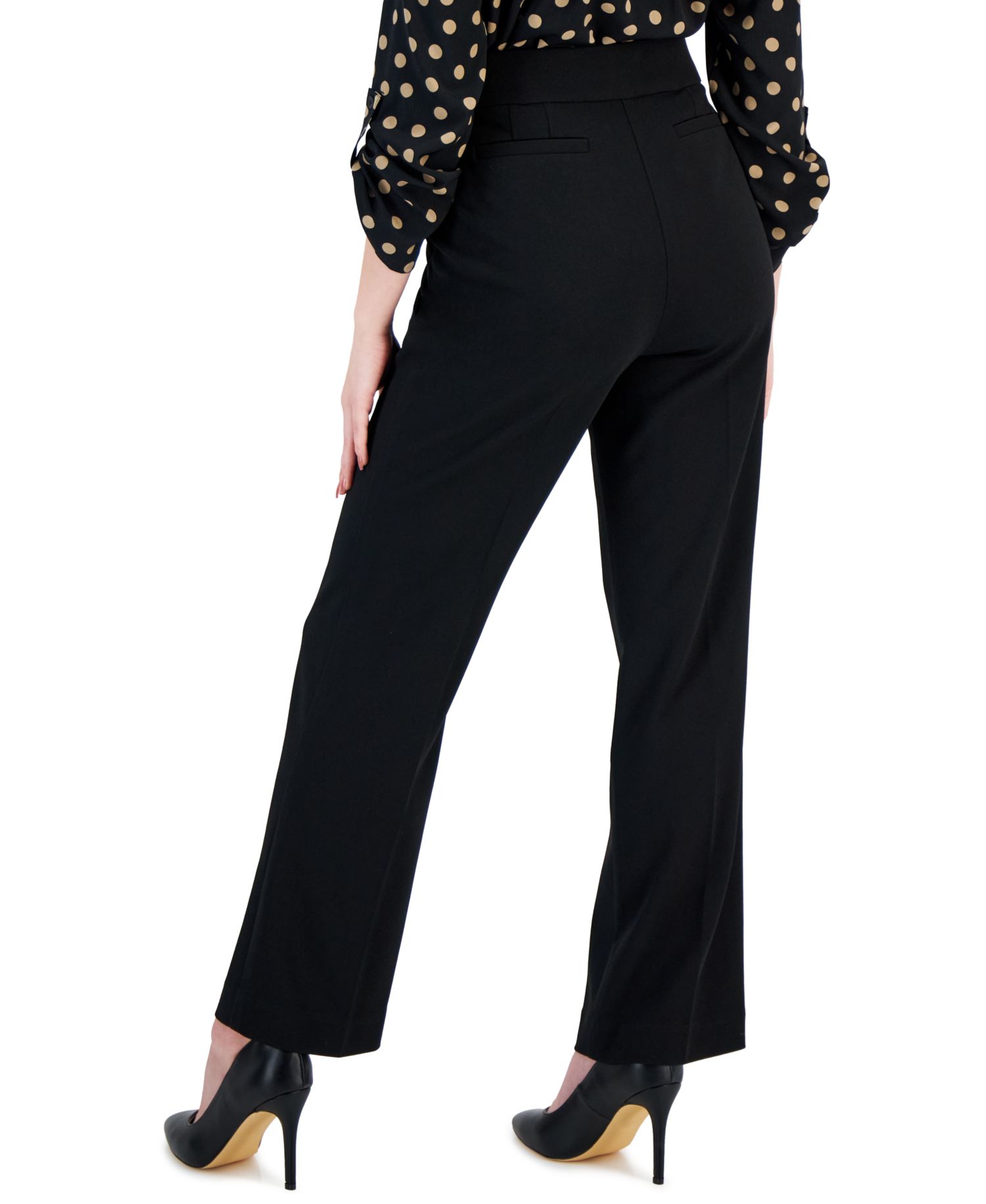AK Anne Klein Plus Size Pull-On Mid-Rise Straight-Leg Pants