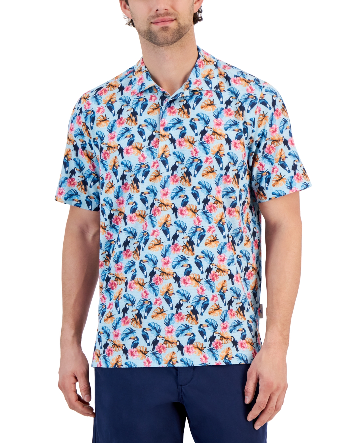 Men's Bahama Coast Toucan-Print Shirt - Opal