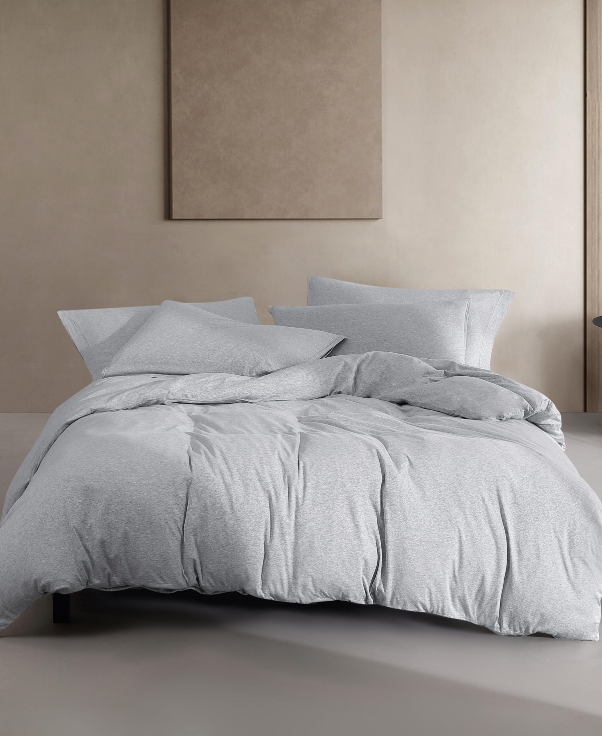 Shop Calvin Klein Closeout!  Modern Cotton Melange Jersey 3 Piece Comforter Set, King In Gray,blue