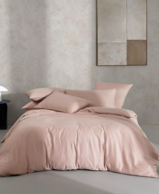 Calvin Klein Earth Solid Cotton Sateen Duvet Cover Sets In Light Pink