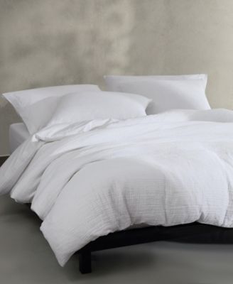 Washed Texture Solid Cotton Jacquard 3 Piece Duvet Cover Set, Queen