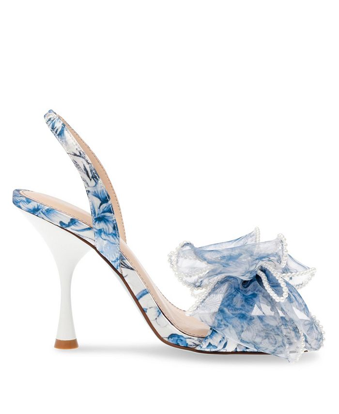 Betsey Johnson Women's Elmira Ruffled Floral Heel Sandals In Citron