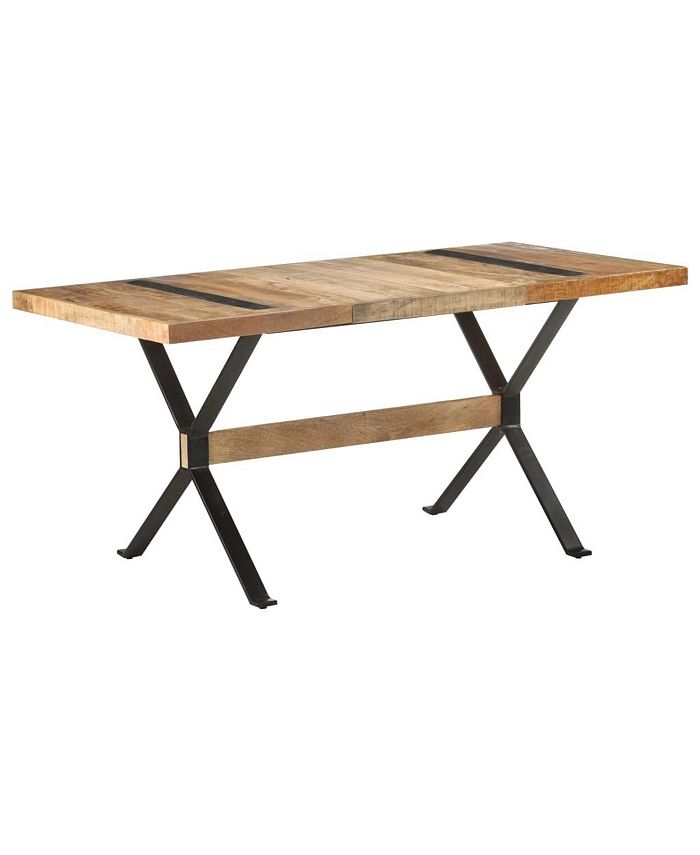 vidaXL Dining Table 63"x31.5"x29.9" Rough Mango Wood Macy's