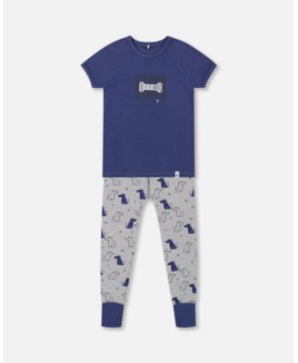 Deux Par Deux Organic Cotton Short Two Piece Pajama Set - Printed Cotton Candy Deux Par Deux Organic Cotton Short Two Piece Pajama Set - Printed Cotton Candy