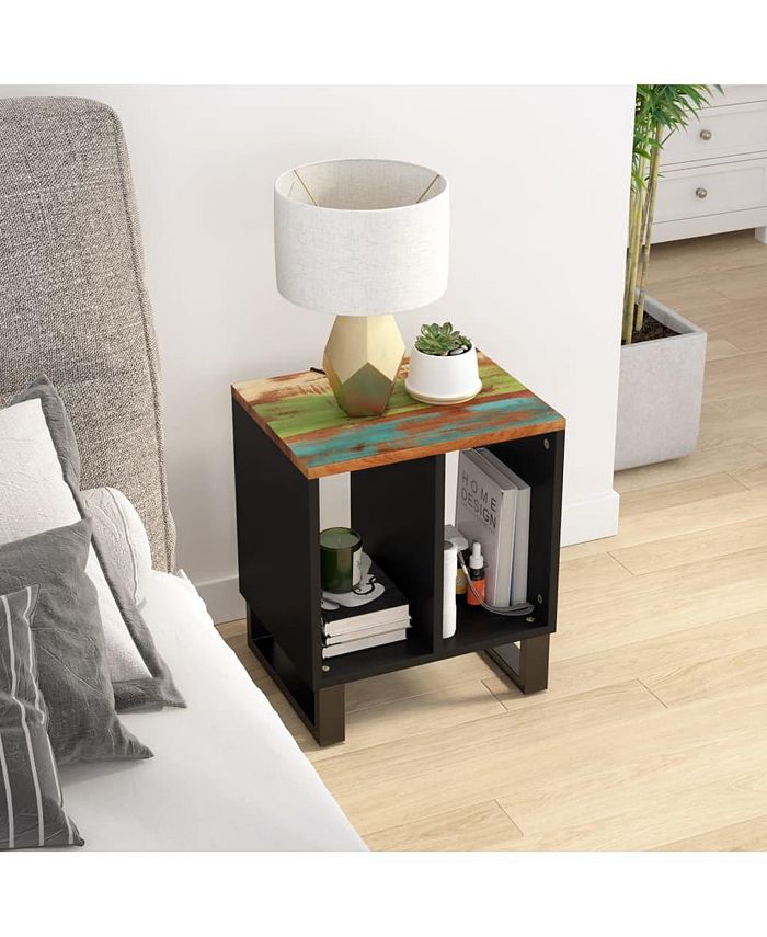 vidaXL Side Table 15.7"x12.2"x18.1" Solid Wood Reclaimed Engineered