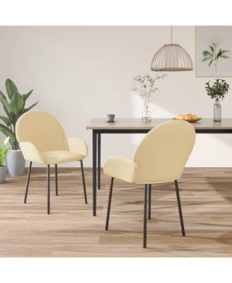 Dining Chairs 2 pcs Cream Velvet