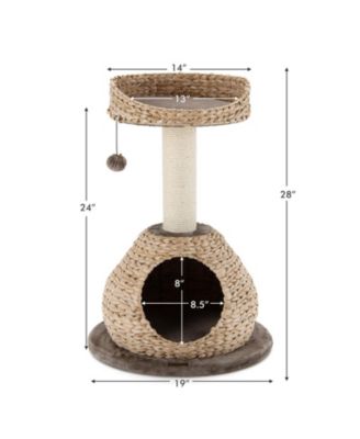 28 Inches Hand-Made Cat Tree Tower with Jump Platform