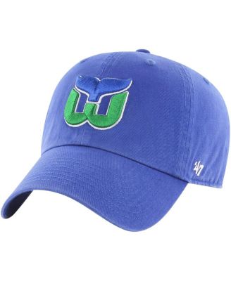 Men's Blue Distressed Hartford Whalers Vintage-Like Hockey Logo Clean Up Adjustable Hat
