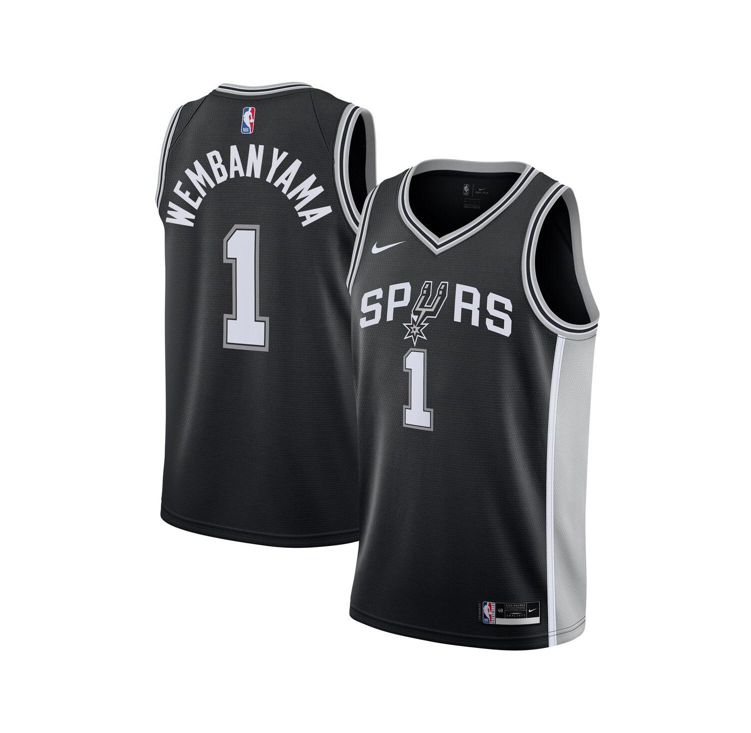 Big Boys Victor Wembanyama Black San Antonio Spurs Swingman Jersey - Icon Edition