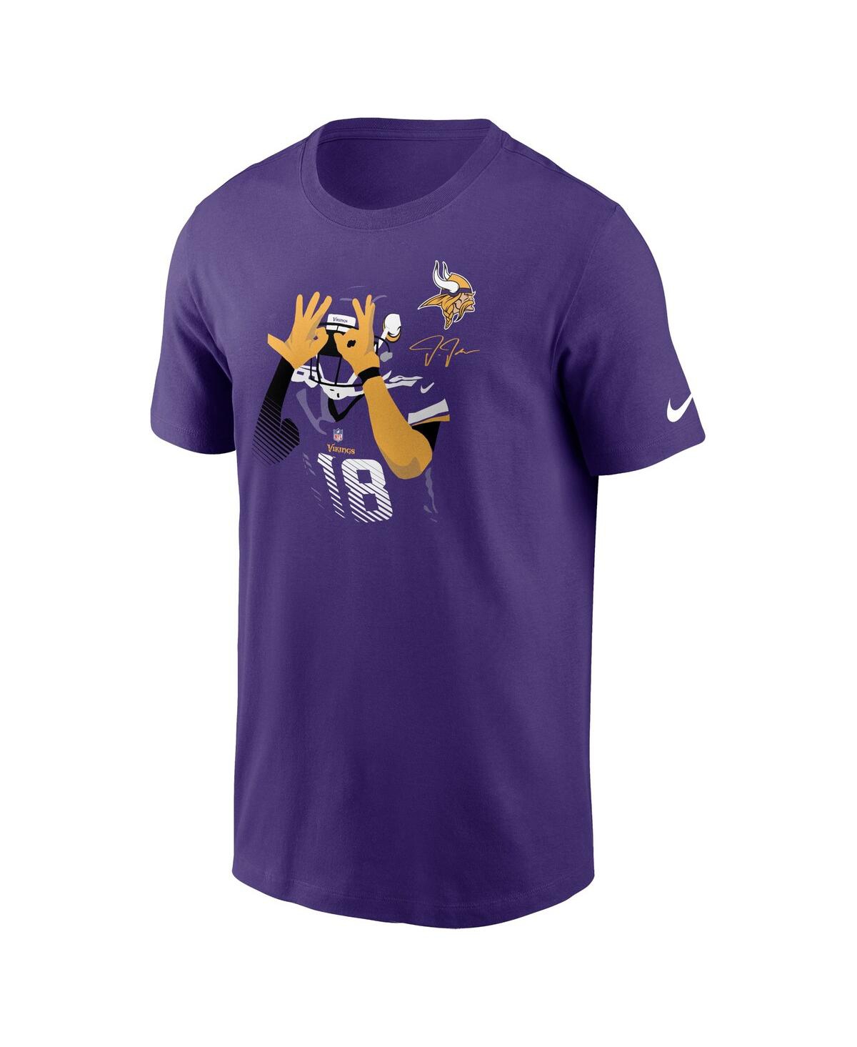 Shop Nike Men's  Justin Jefferson Purple Minnesota Vikings Player Graphic T-shirt