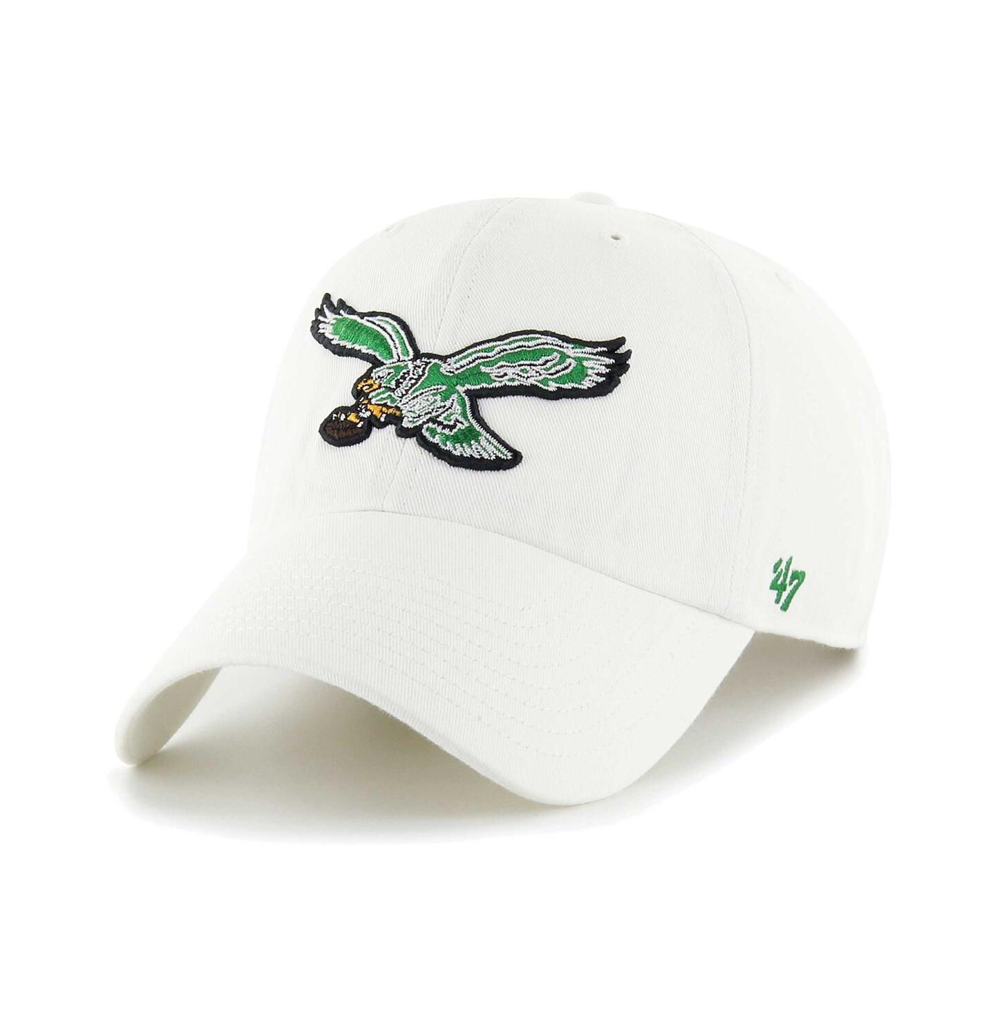 Мужская кепка '47 Brand White Distressed Philadelphia Eagles Gridiron Classics Clean Up Legacy Adjustable Hat — фото 1