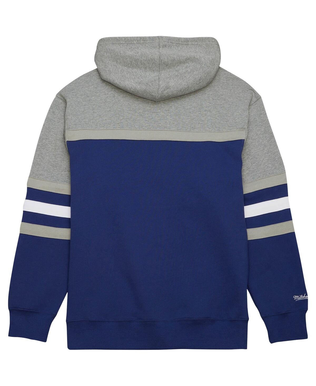 Shop Mitchell & Ness Men's  Blue, Gray Tampa Bay Lightning Head Coach Pullover Hoodie In Blue,gray