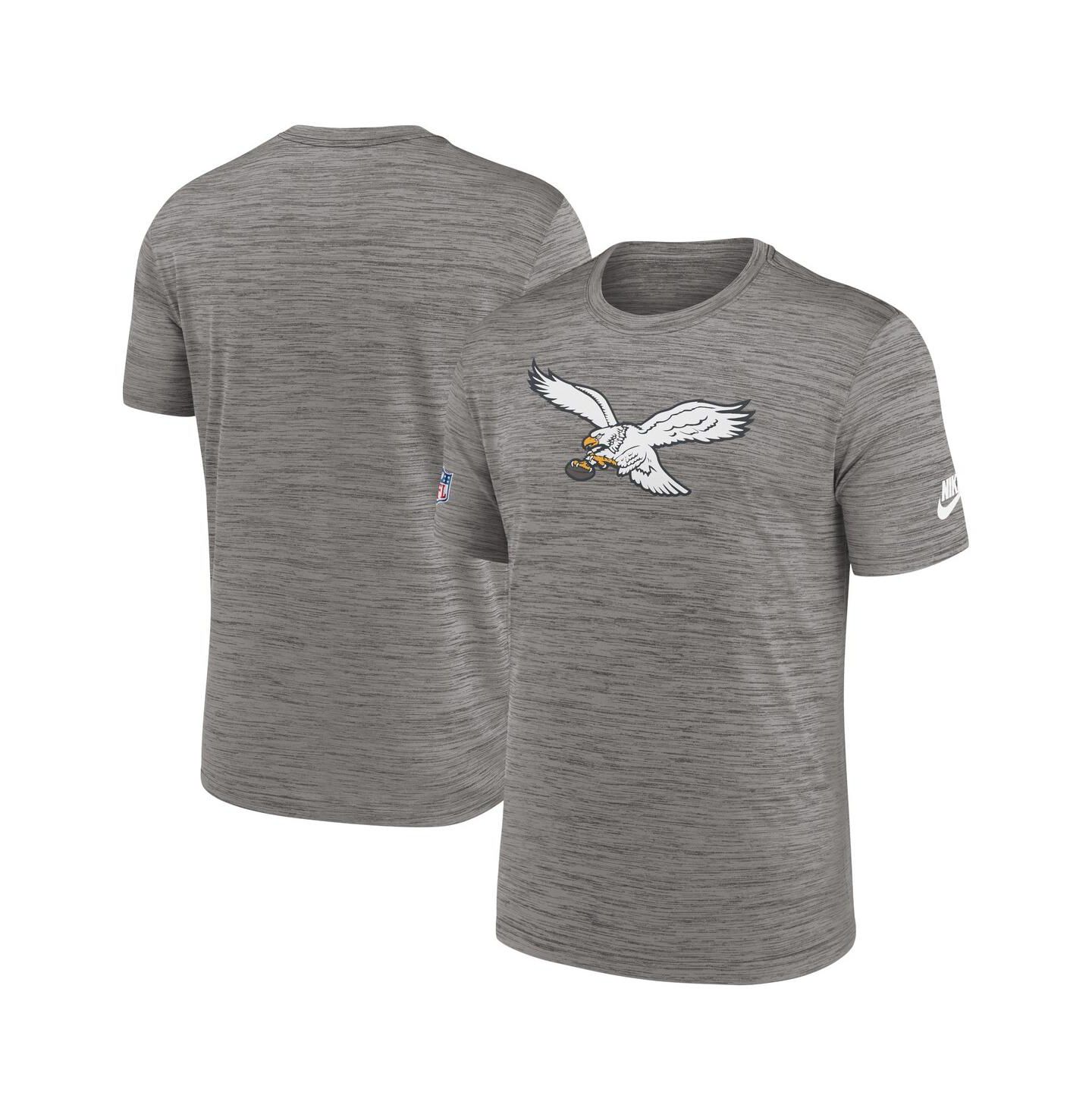 Мужская футболка Nike Heather Charcoal Philadelphia Eagles Sideline Alternate Logo Performance — фото 1
