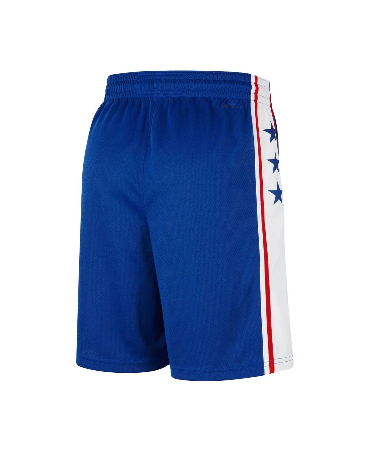 Shop Nike Men's  Royal Philadelphia 76ers Swingman Icon Edition Shorts