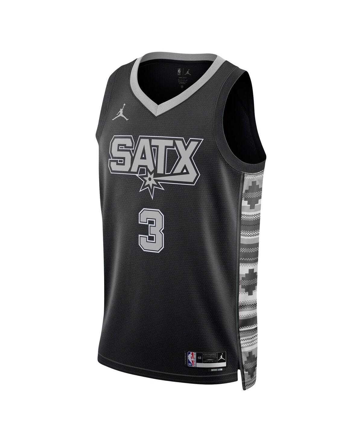 Men's and Women's Jordan Keldon JohnsonSan Antonio Spurs Swingman Jersey - Statement Edition - Black