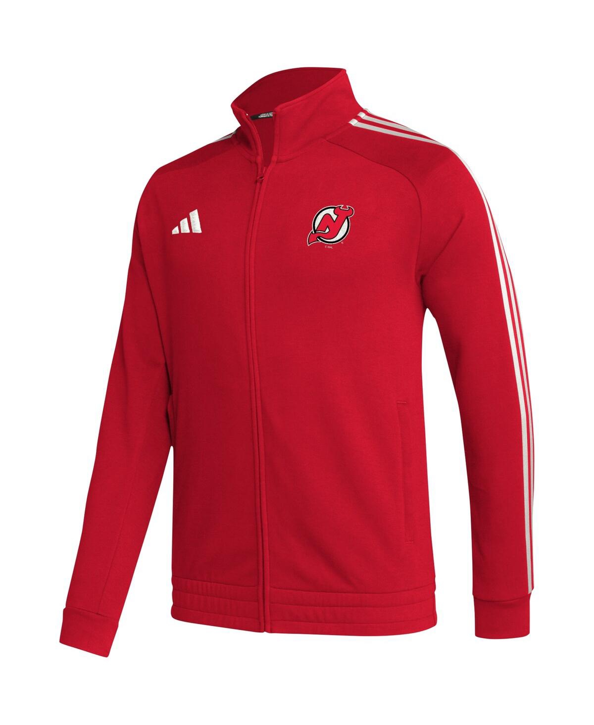 Shop Adidas Originals Men's Adidas Red New Jersey Devils Raglan Full-zip Track Jacket
