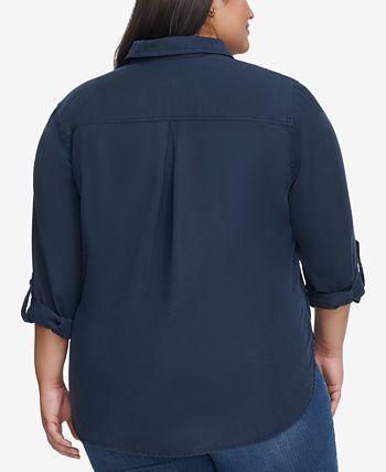 Calvin Klein Jeans Trendy Plus Size Utility Shirt Macy s