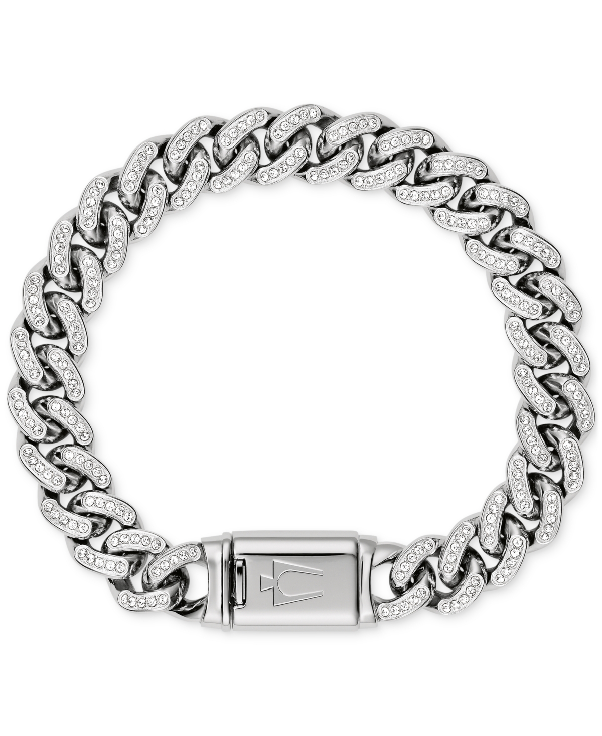Shop Bulova Men's Crystal Stainless Steel Bracelet Watch 42mm Gift Set In Silver-tone