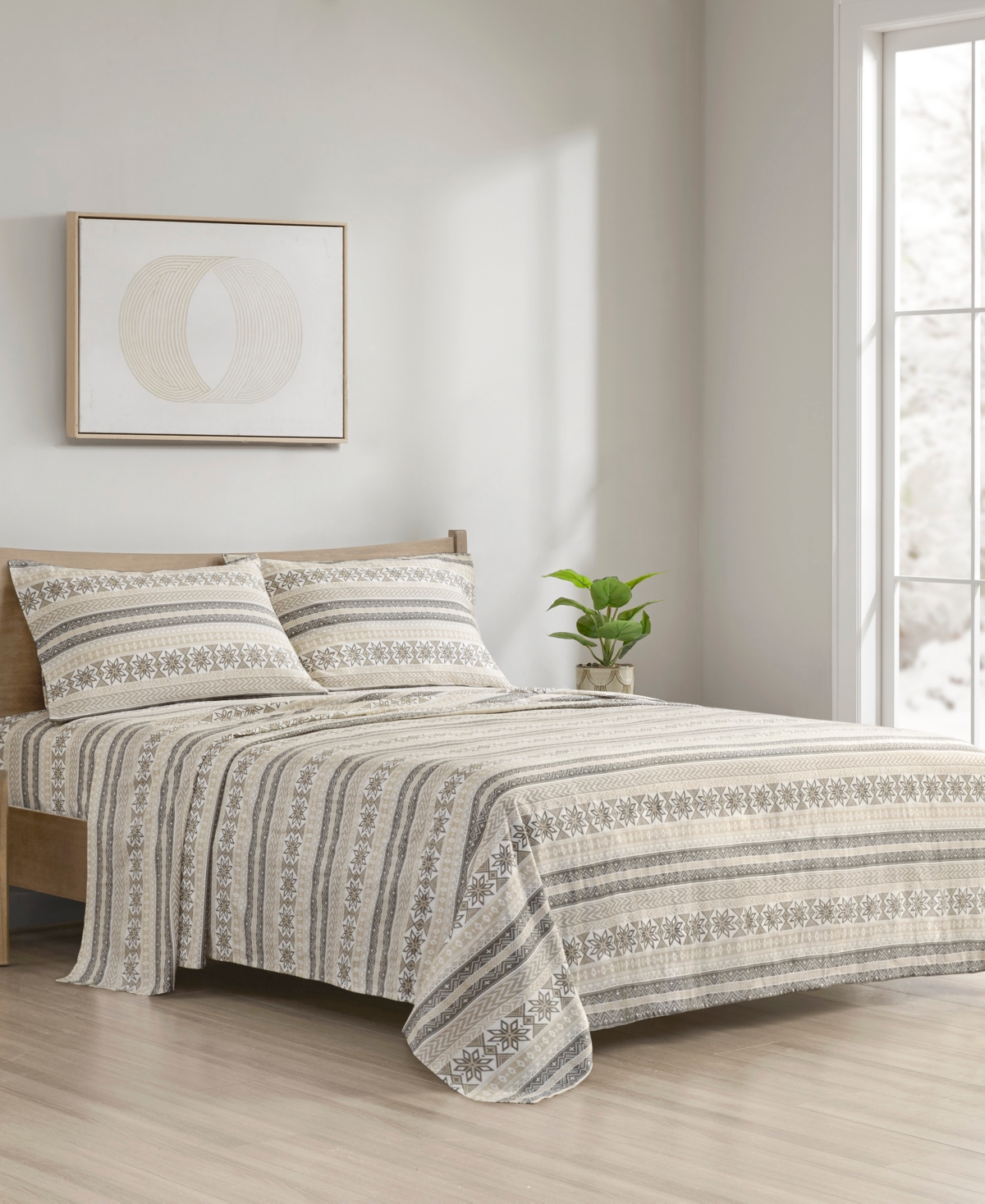 SLEEP PHILOSOPHY TRUE NORTH BY SLEEP PHILOSOPHY NOVELTY PRINTED COTTON FLANNEL 3-PC. SHEET SET, TWIN XL 