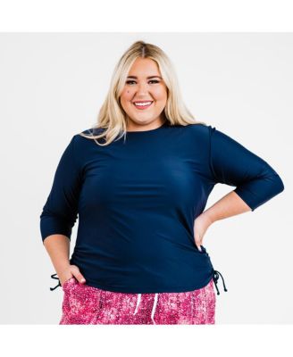 Plus Size 3/4 Sleeve Rash Guard UPF 50+ Margaux Swim Top