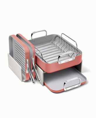 Non-Stick Ceramic-Coated 7 Piece Square Cookware Set