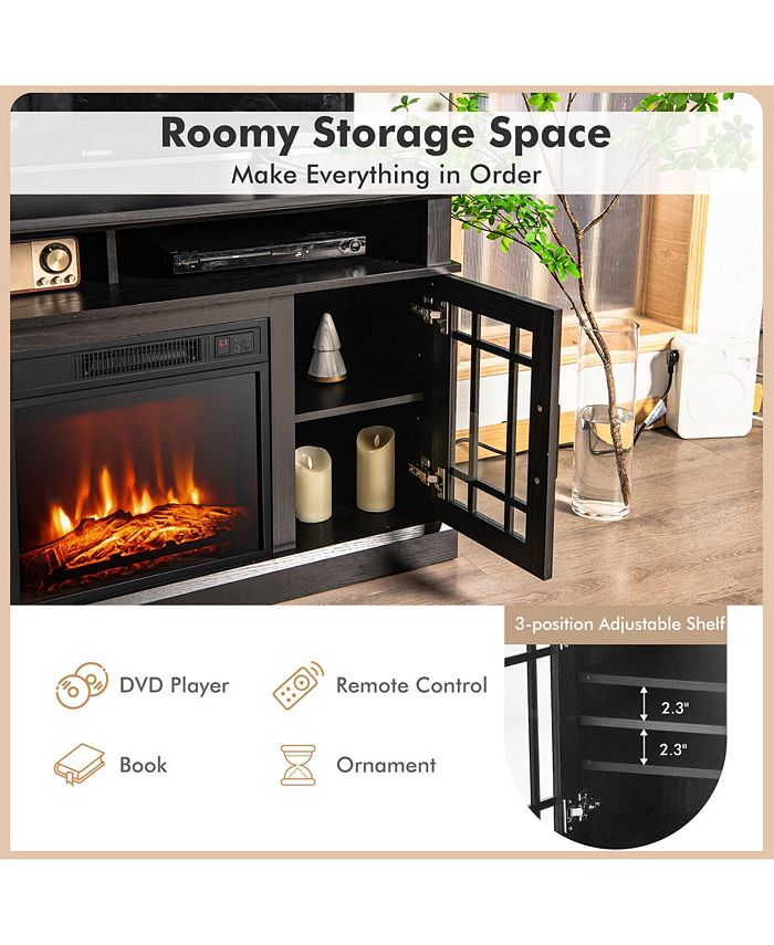 Costway 48'' Fireplace TV Stand W/ 1400W Electric Fireplace for TVs up to 50 Inches Macy's