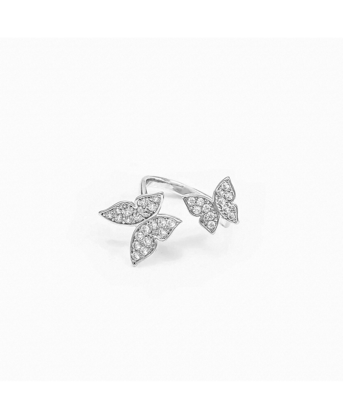 Butterfly Statement Adjustable Ring - Silver