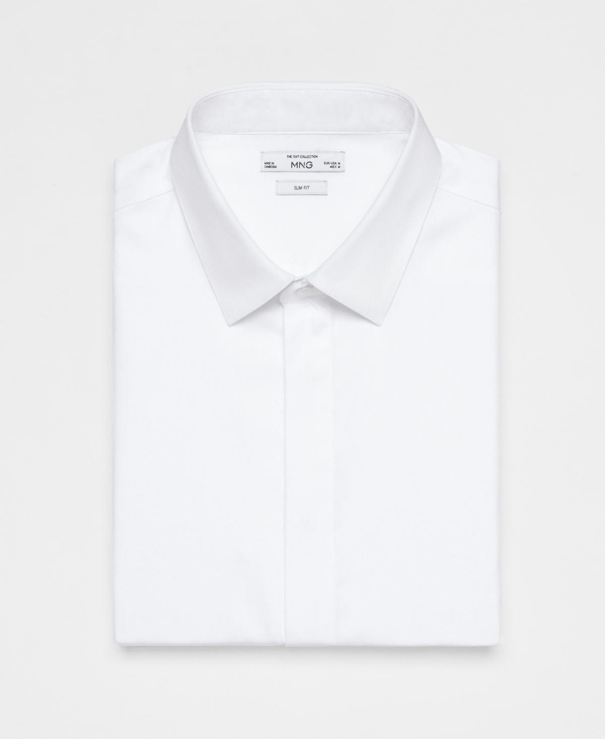Shop Mango Men's 100% Cotton Slim-fit Dress Shirt In White