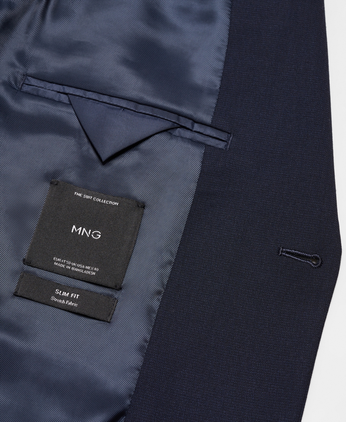 Shop Mango Men's Stretch Fabric Slim-fit Suit Jacket In Navy