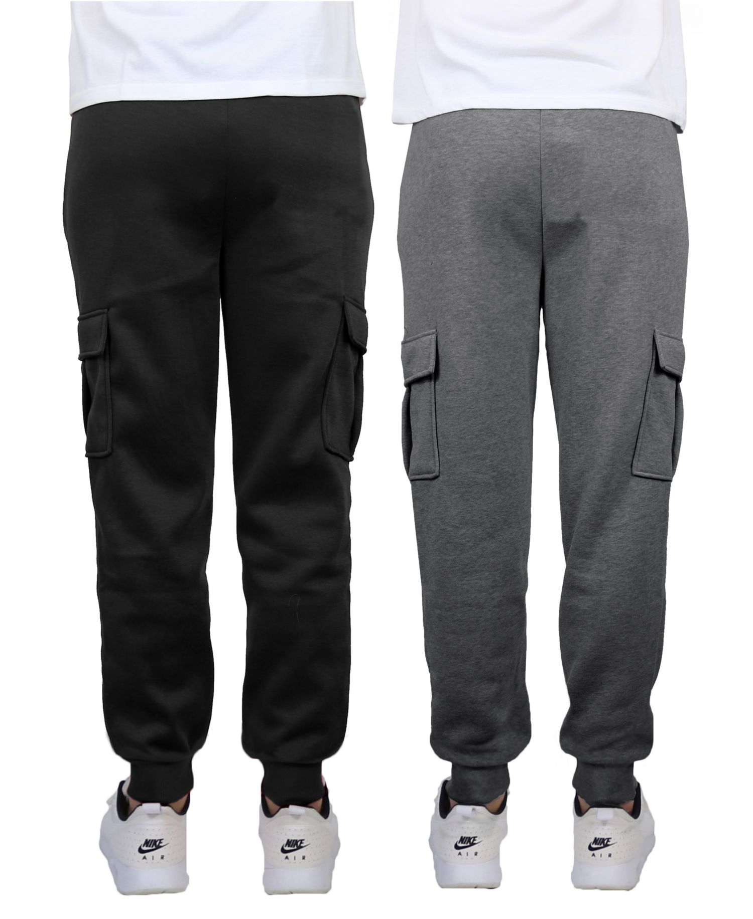 Men's Heavyweight Fleece-Lined Cargo Jogger Sweatpants, Pack of 2