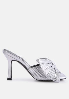 Womens Wonderbuz High Heeled Bow Slider Sandals