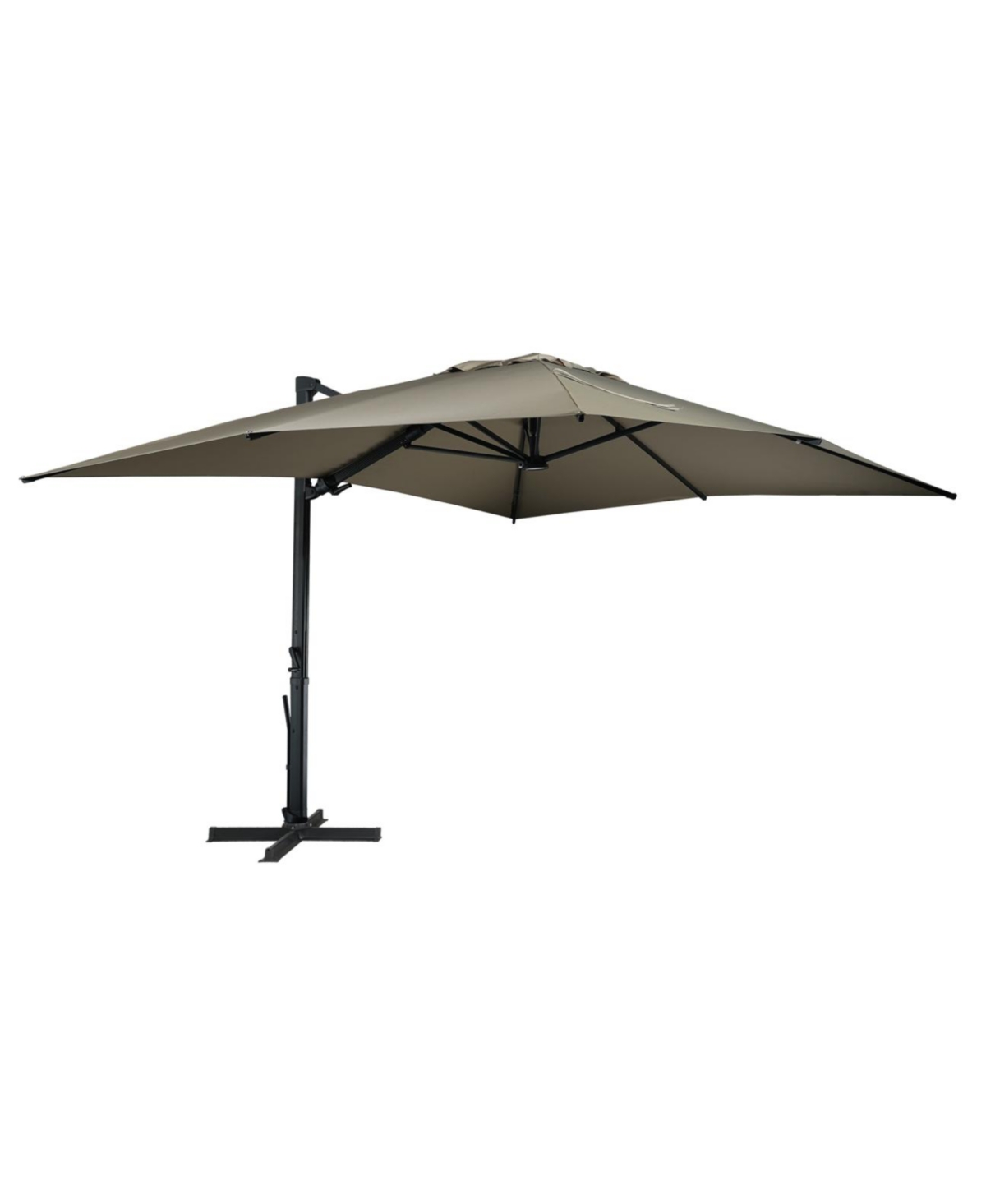 13ft Square Solor Led Cantilever Patio Umbrella for Outdoor Shade - Gray