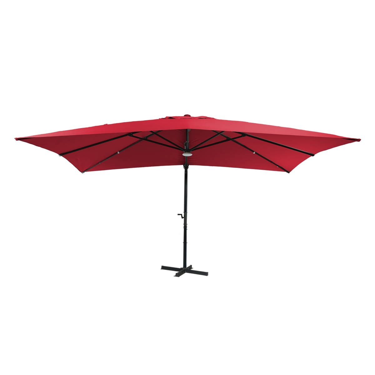 156&#x22;W x 120&#x22;D Rectangular Cantilever Umbrella with Detachable Led Atmosphere Light and Bluetooth Player - Red