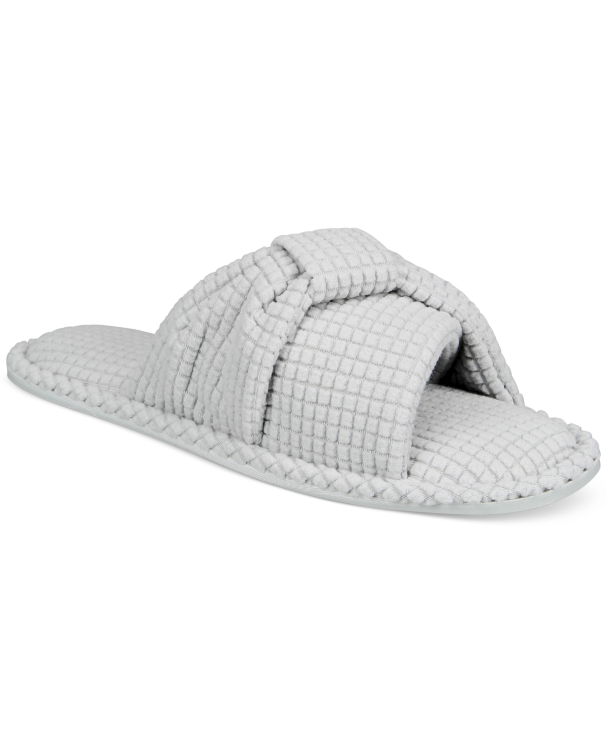 Women's Textured Knot-Top Slippers, Created for Macy's - Pink Taffy