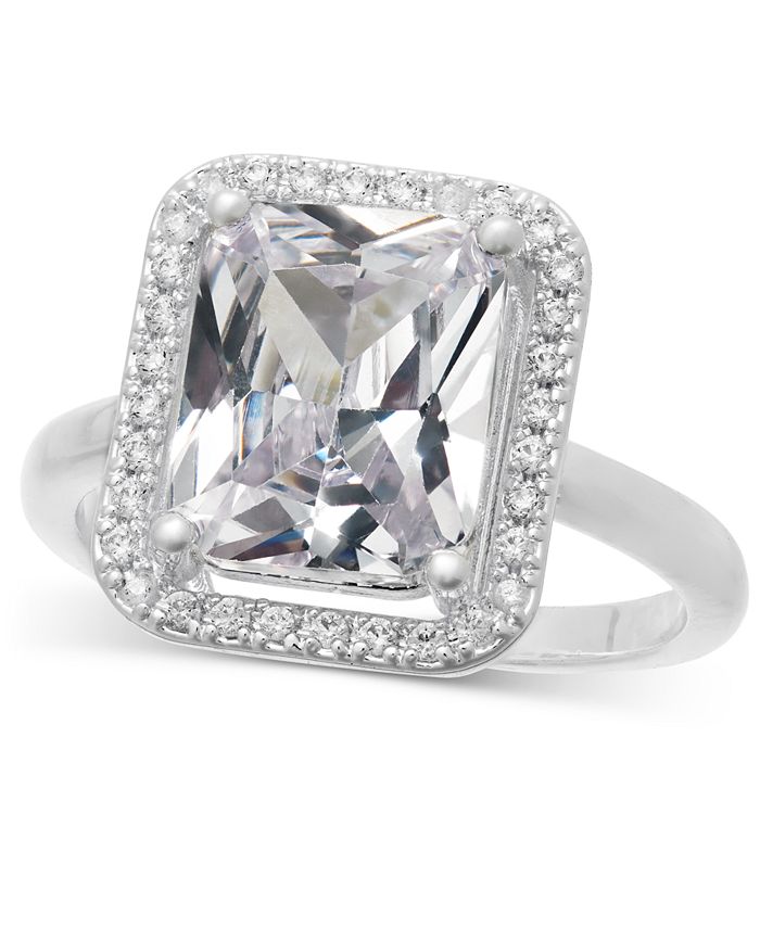 Charter Club SilverTone Pavé & CushionCut Cubic Zirconia Ring, Created for Macy's Macy's