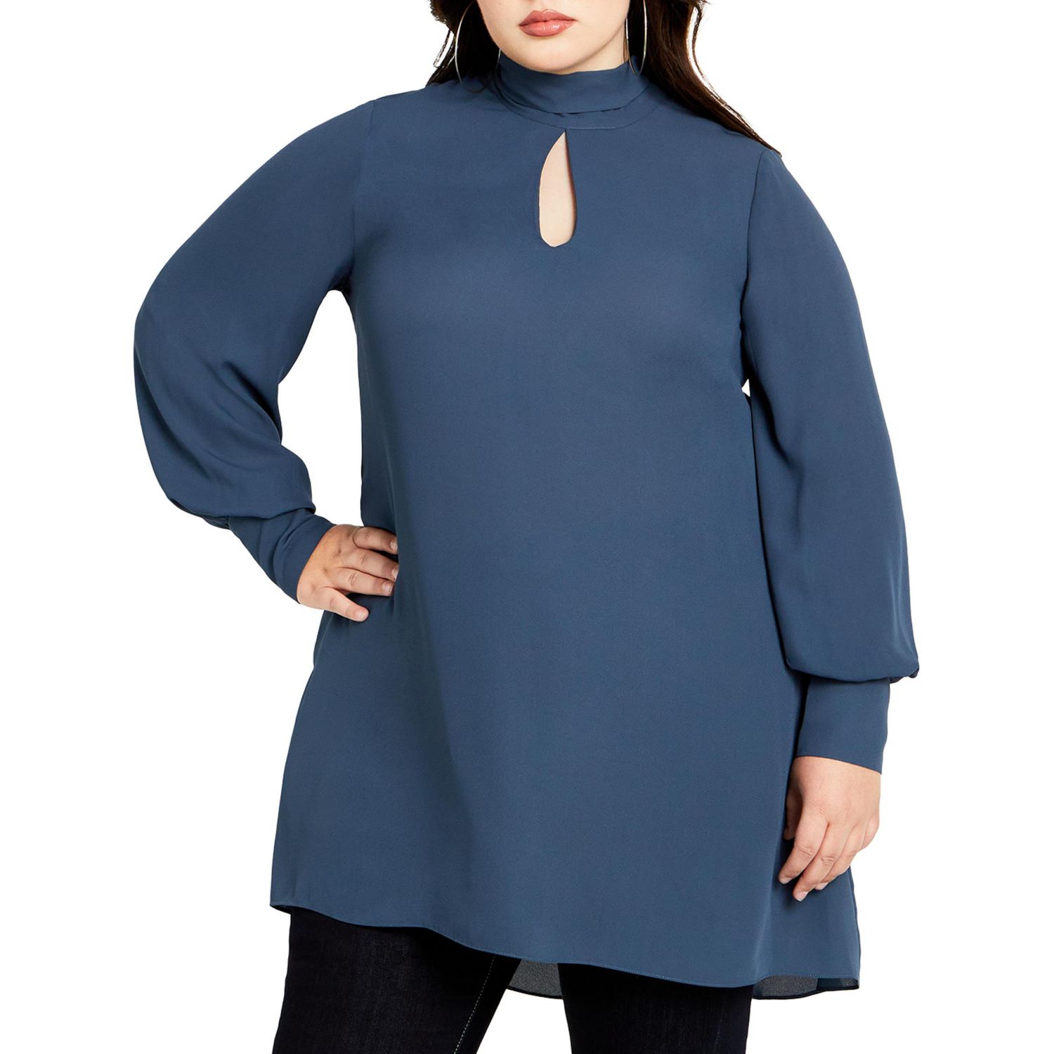 Women's Neck Tie Tunic Top
