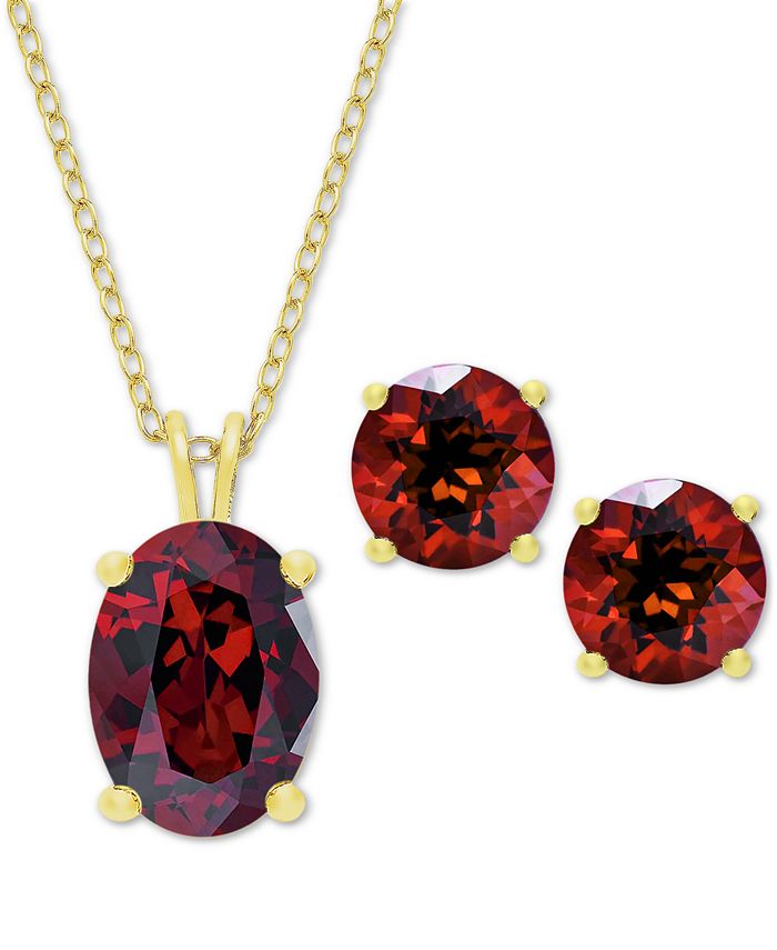 Macy's garnet necklace on sale