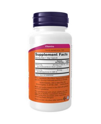 Vitamin D-3 & K-2, 45 mcg, 120 Veg Caps