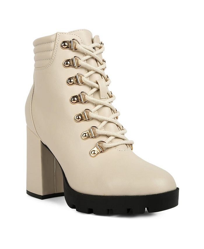 London Rag Women's Hamilton's lace up block heel boots - Macy's