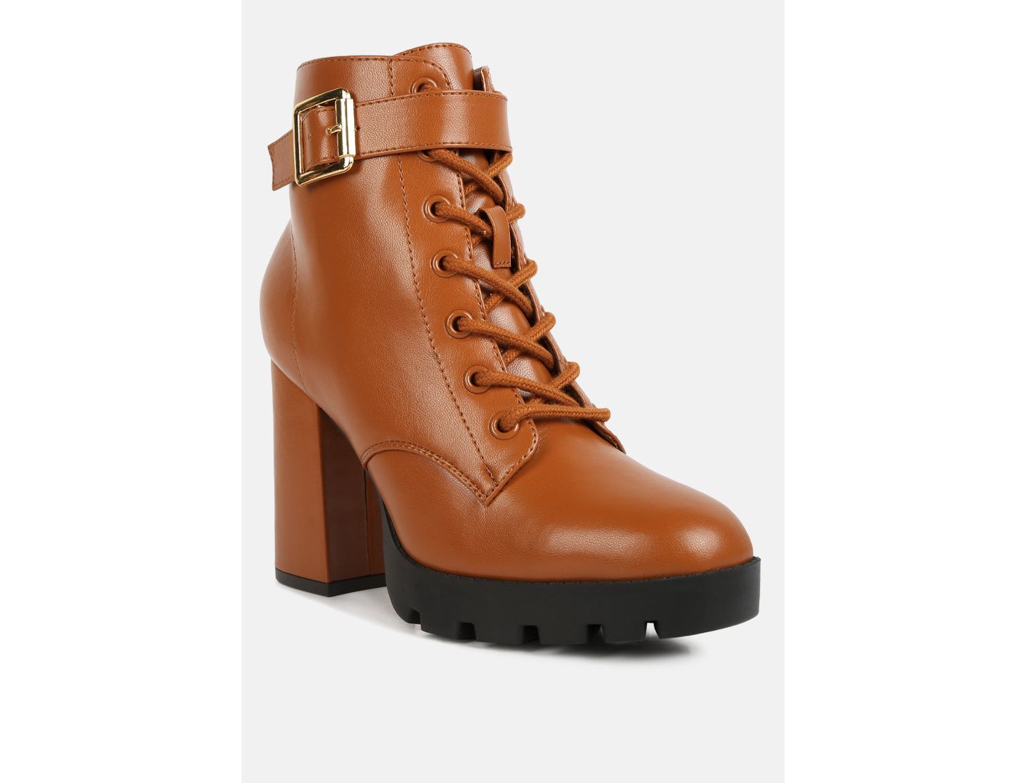 Женские ботинки London Rag Grahams faux leather lace up, цвет: Бежевый / Хаки — фото 2