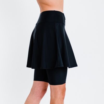 Women's Flared Mid-Thigh Swim Skirt With Bike Shorts