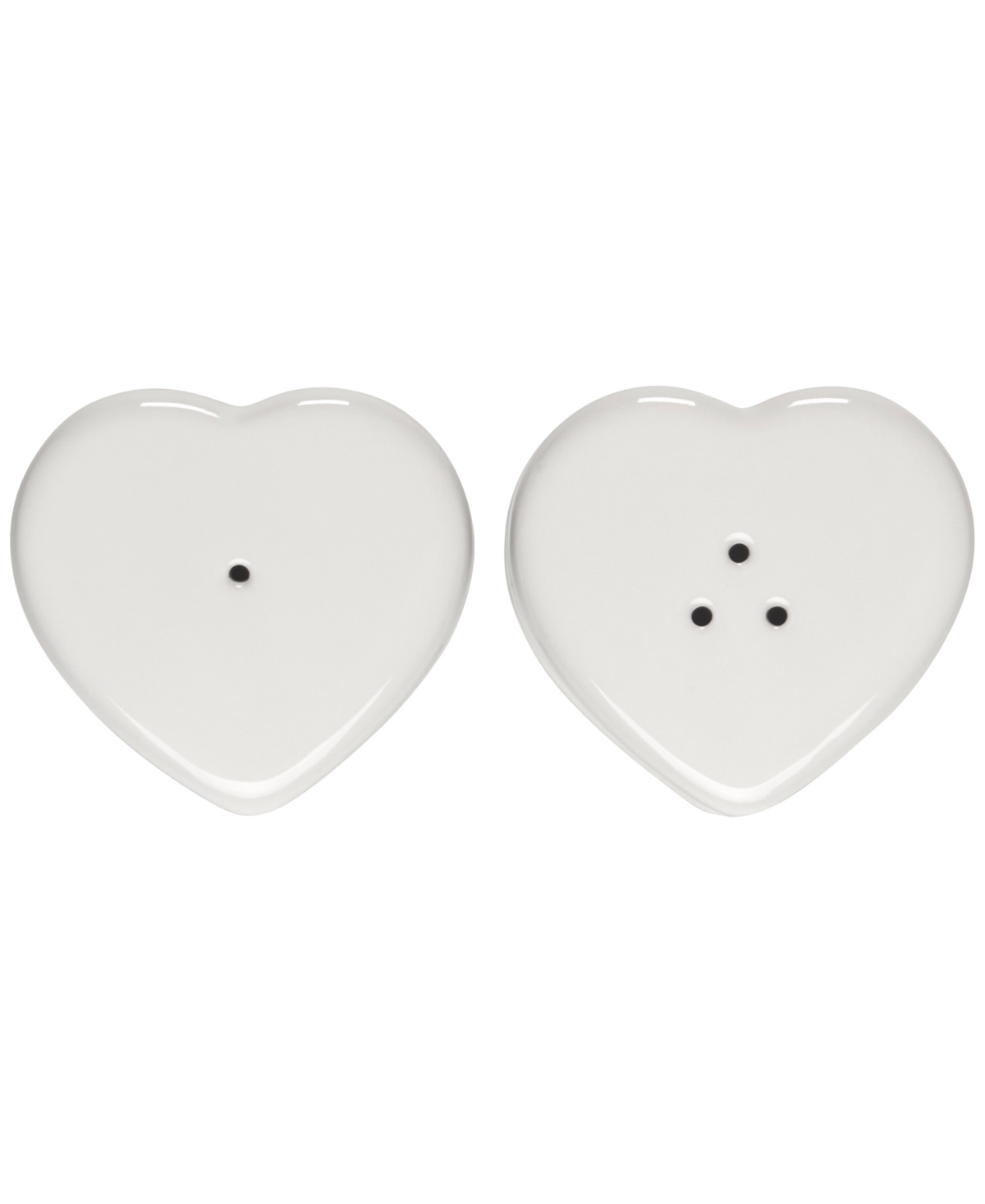 Le Creuset Stoneware Figural Heart Salt and Pepper Shakers, Set of 2