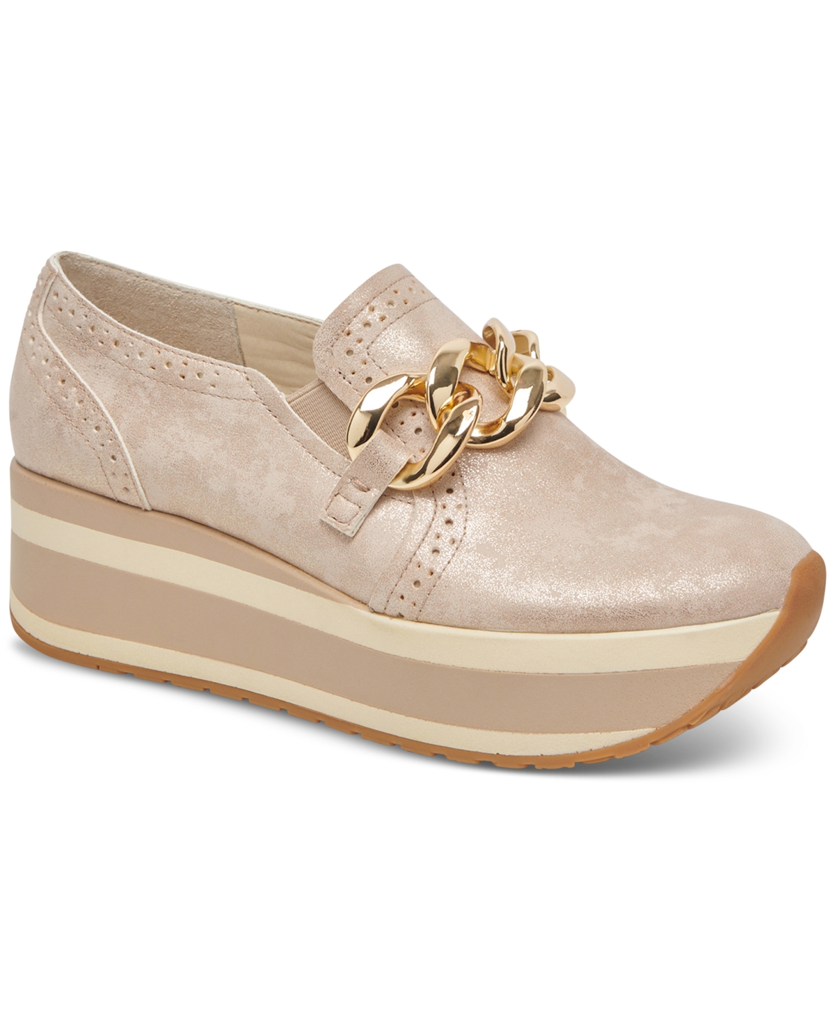 Women's Jhenee Platform Slip-On Loafer Sneakers - Light Gold Nubuck