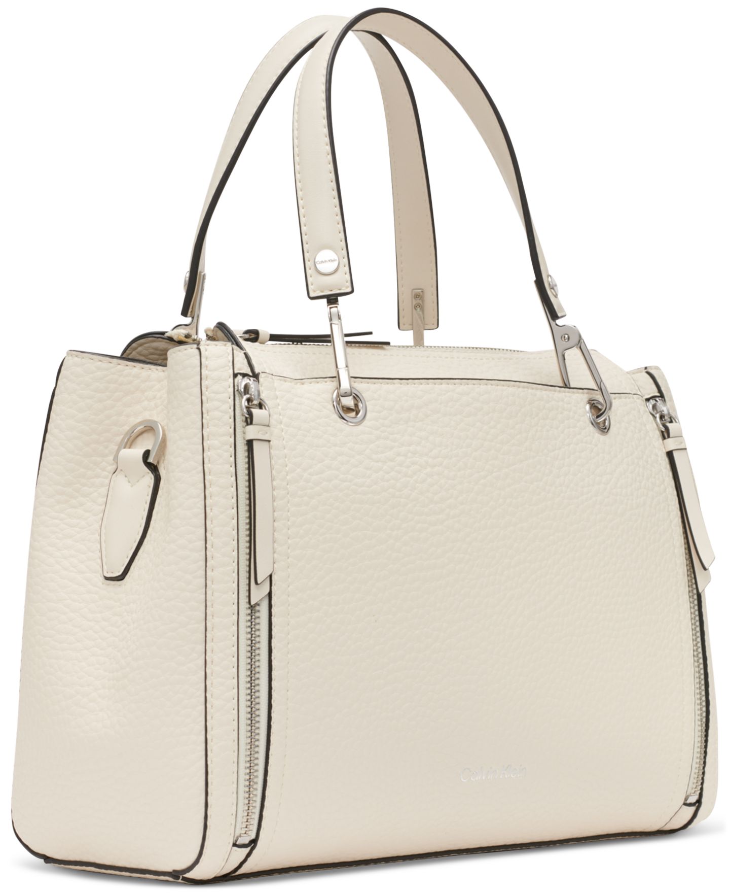 Женская сумка Calvin Klein Garnet Triple Compartment Top Zipper Satchel, цвет: Белый — фото 2
