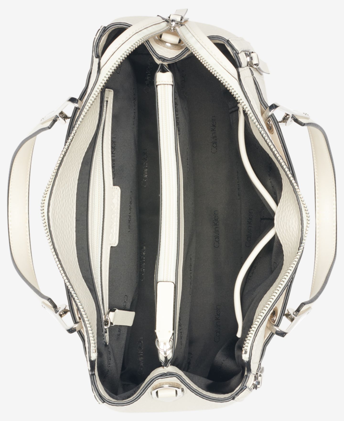 Женская сумка Calvin Klein Garnet Triple Compartment Top Zipper Satchel, цвет: Белый — фото 4