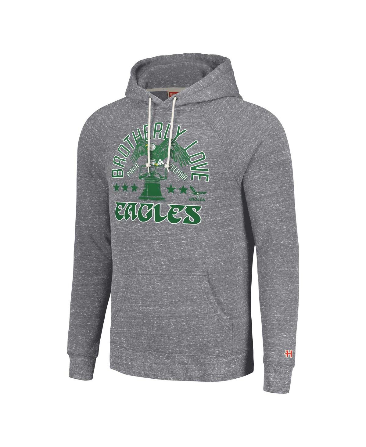 Shop Homage Men's And Women's  Gray Philadelphia Eagles Hyperlocal Raglan Pullover Hoodie